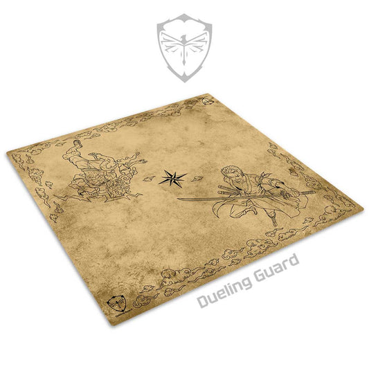 Dueling Guard: 2-Player Stitched Edge Cloth Playmat - Dream Chasers - Tan